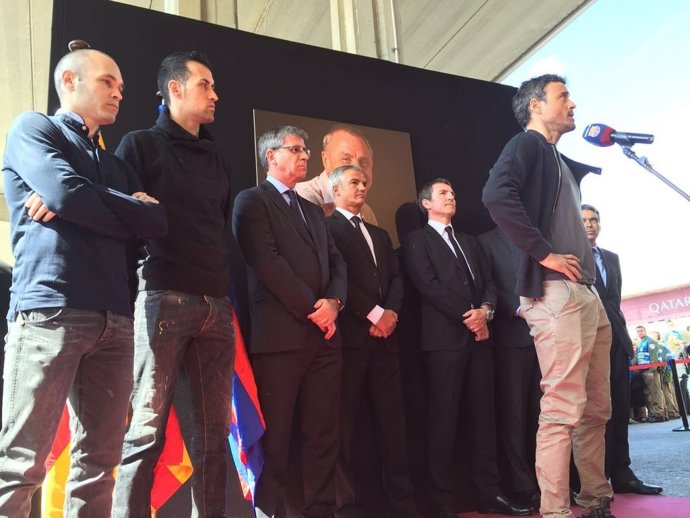 Luis Enrique en su discurso en el espacio dedicado a Cruyff