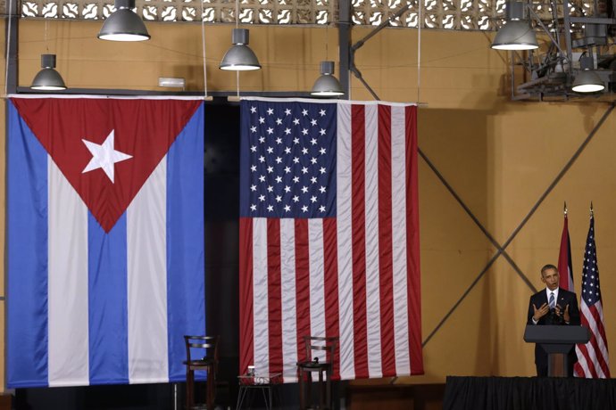 U.S. President Barack Obama speaks during a meeting with entrepreneurs in Havana