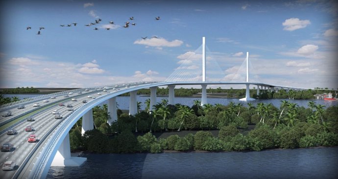 Puente que Sacyr construye en Colombia