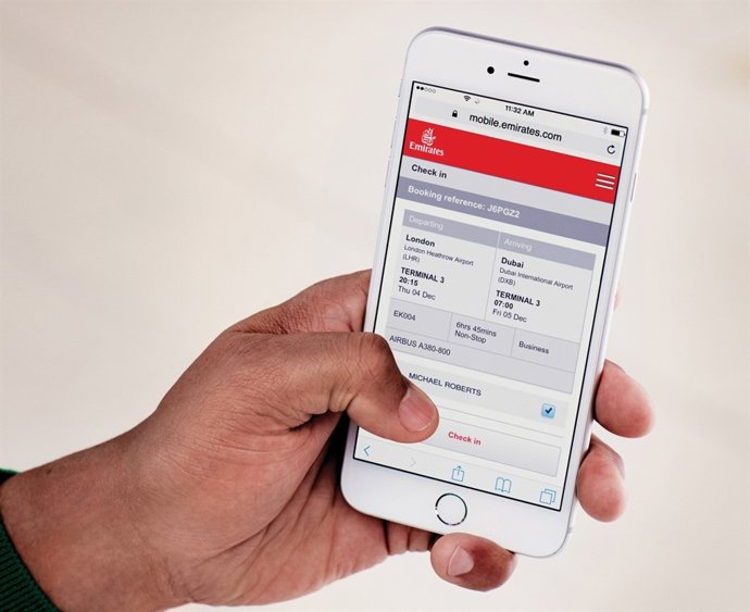Emirates amplía el chek-in 'online' hasta 48 antes del vuelo