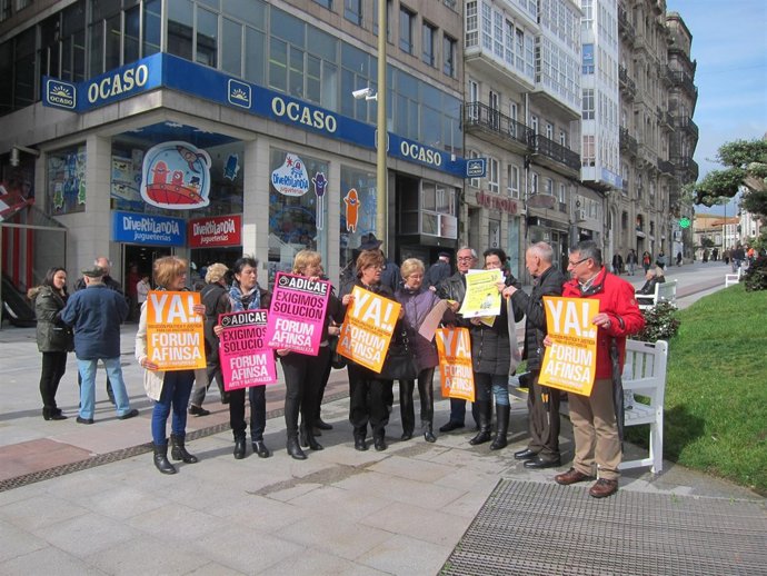 Protesta de afectados por Fórum Filatélico y Afinsa