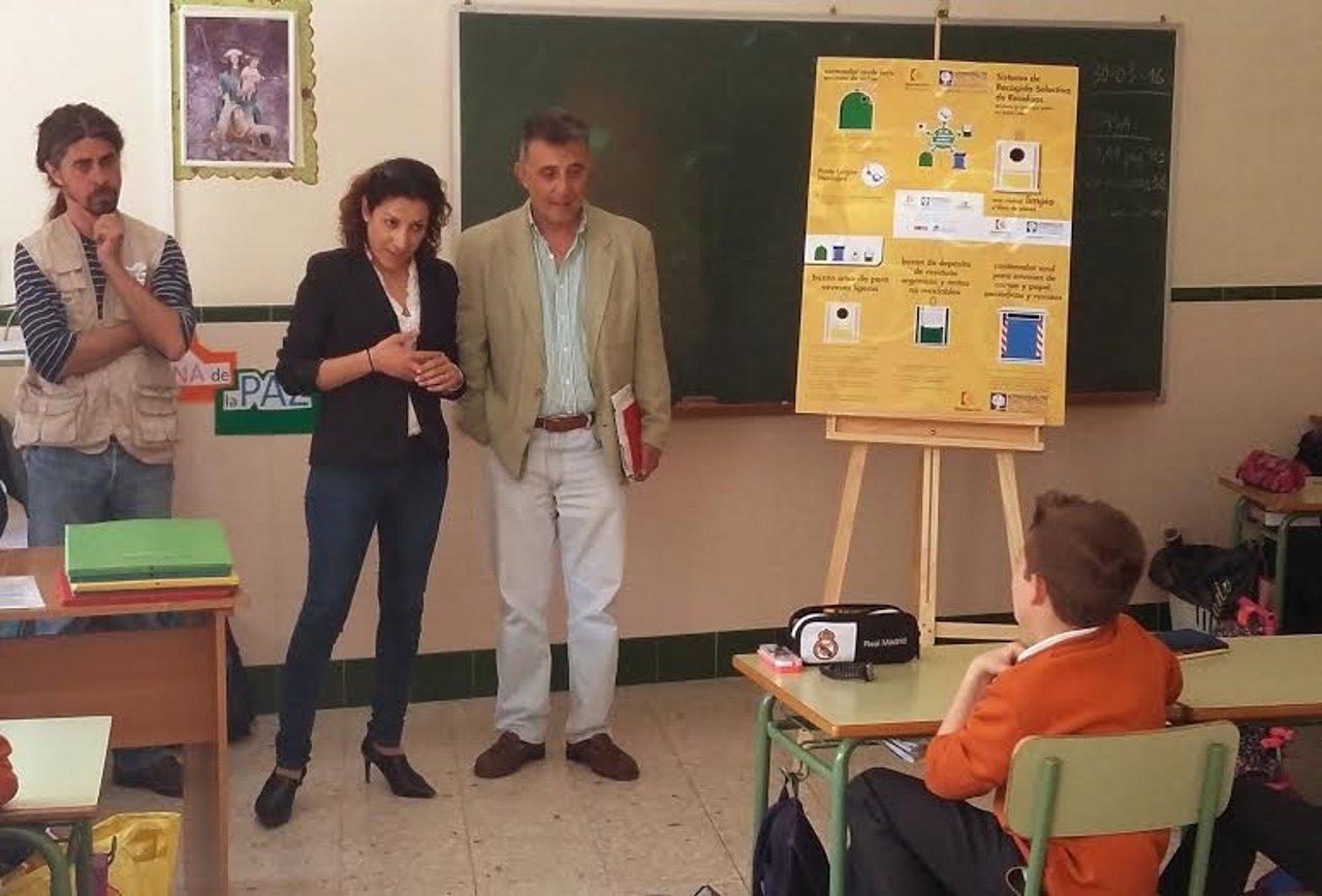 Pozuelo durante la actividad celebrada con alumnos de Villa del Río