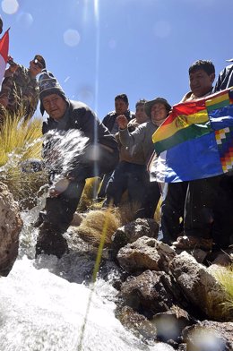 29 De Marzo (AFKA) Potosí.- El Presidente Evo Morales Junto A Otras Autoridades 