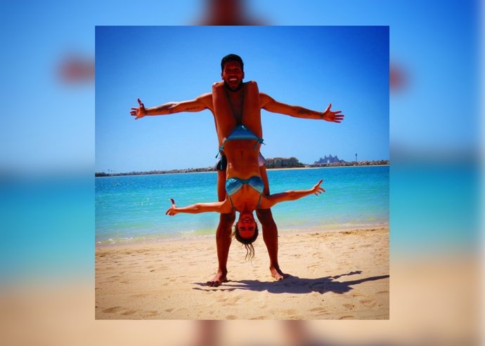 Tamara con Ezequiel en Dubai