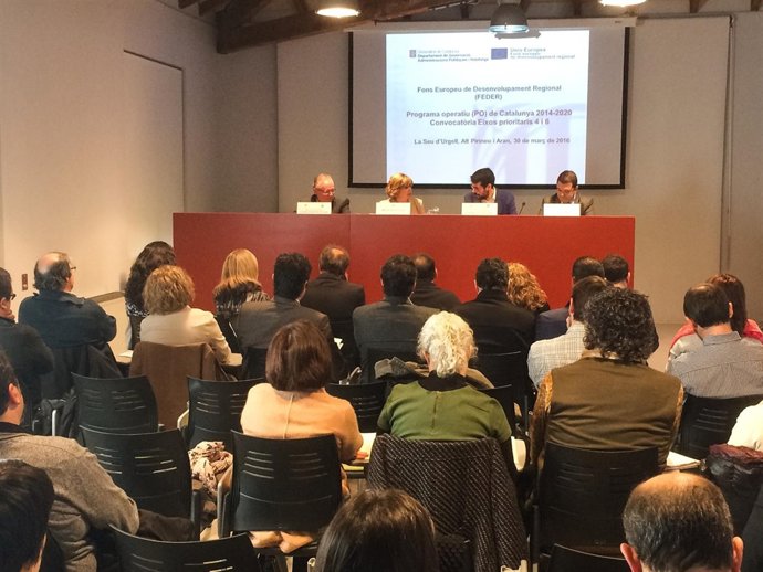 La consellera Meritxell Borràs, en la presentación de convocatoria de Feder