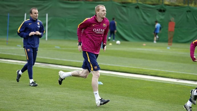 Jérémy Mathieu Barcelona entrenamiento