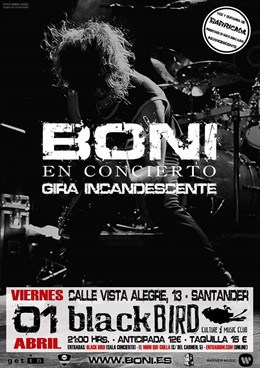 Cartel del concierto de Boni en Santander