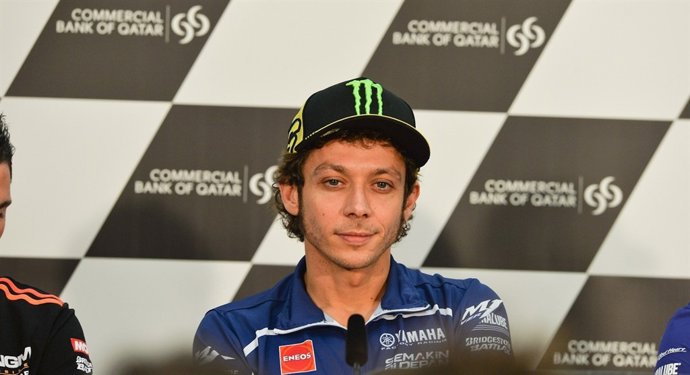 Valentino Rossi en rueda de prensa en Losail