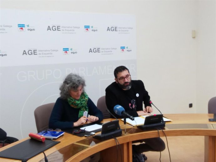 La europarlamentaria Lidia Senra y el diputado Juan Fajardo