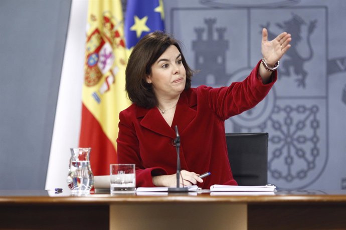 Soraya Sáenz de Santamaría tras el Consejo de Ministros