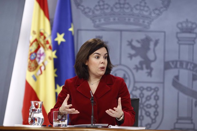 Soraya Sáenz de Santamaría tras el Consejo de Ministros