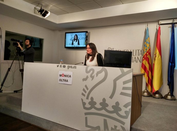 Mónica Oltra en la rueda de prensa posterior al pleno del Consell