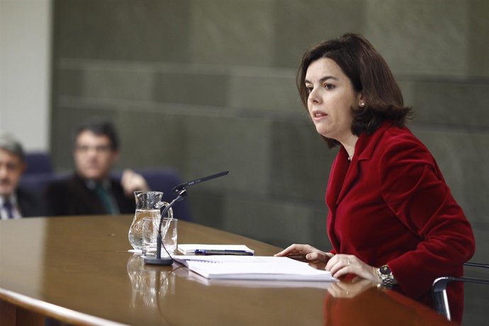 Soraya Sáenz de Santamaría tras el Consejo de Ministros