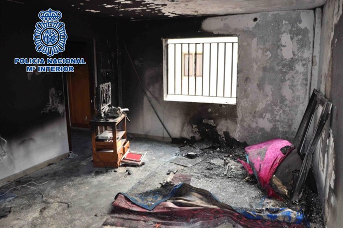 Vivienda tras el incendio