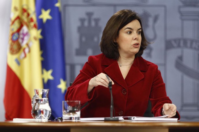 Soraya Sáenz de Santamaría tras el Consejo de Ministros