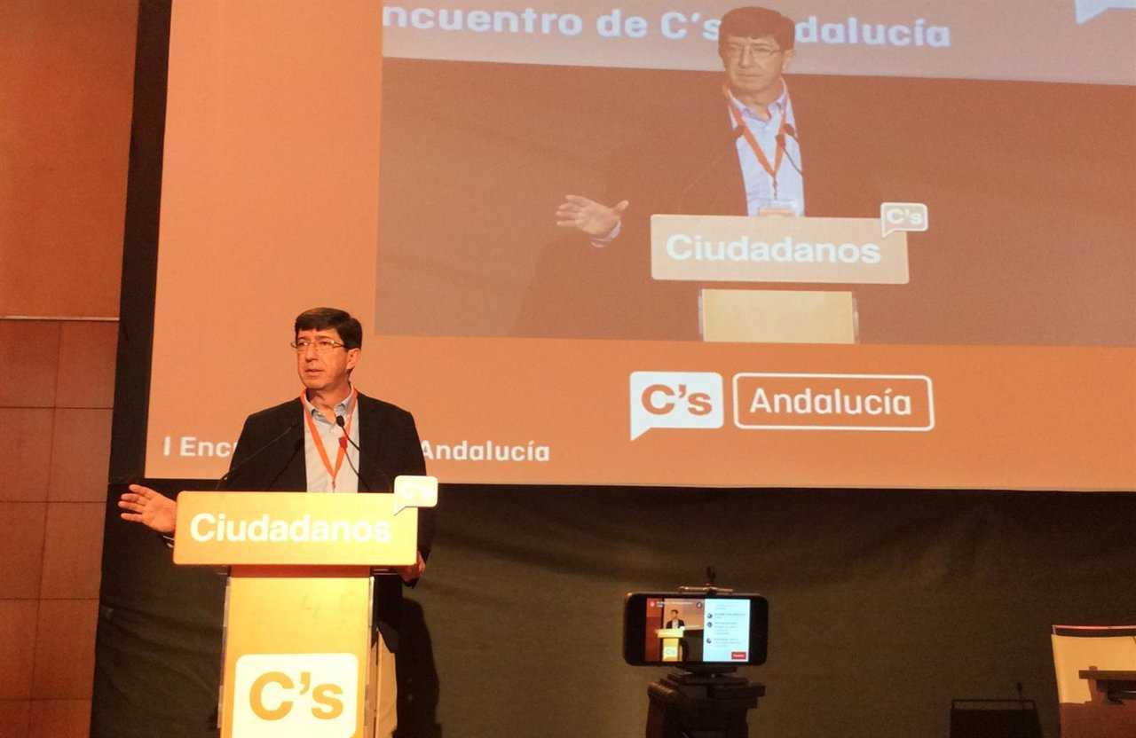 Juan Marín, presidente y portavoz C's en Andalucía, en acto en Málaga