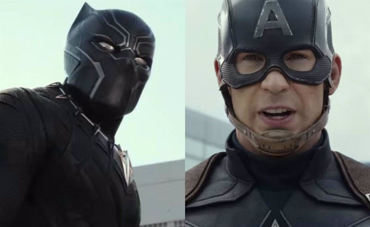 Collage con Capitán América y Pantera Negra en Civil War