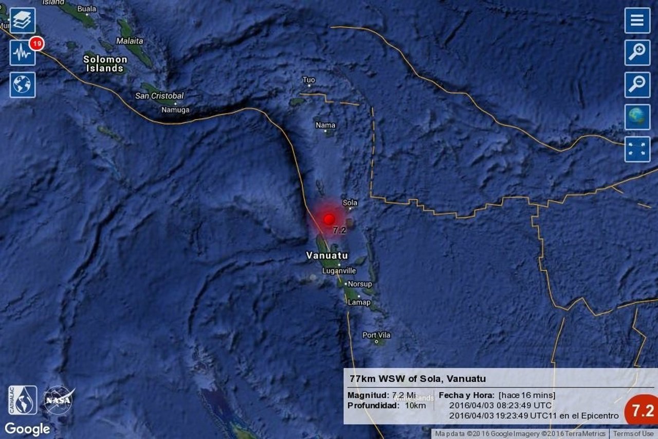 Seísmo con alerta de tsunami en Vanuatu