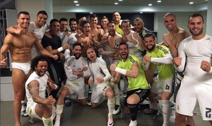Cristiano Ronaldo celebra interior la victoria del Real Madrid