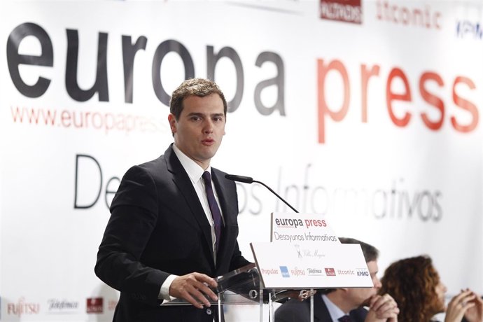 Albert Rivera en los Desayunos de Europa Press