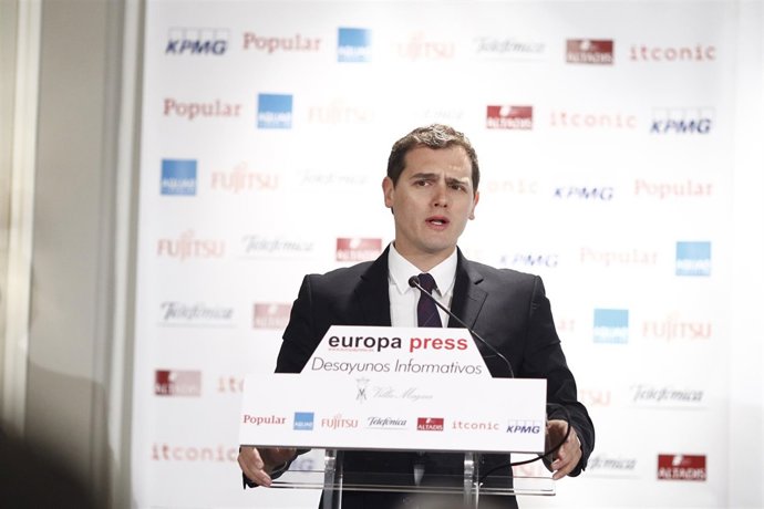 Albert Rivera en los Desayunos de Europa Press