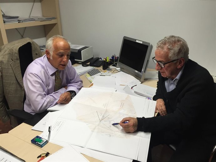 Reunión entre Miguel Ángel del Egido (izq) y  Ferrán Goya