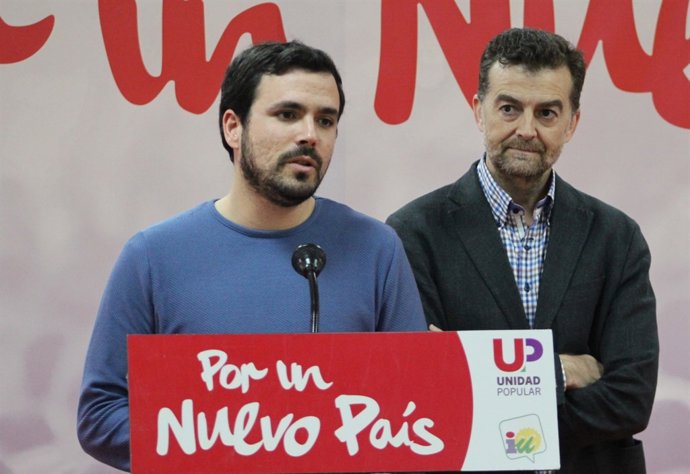 Alberto Garzón y Antonio Maíllo, en rueda de prensa.