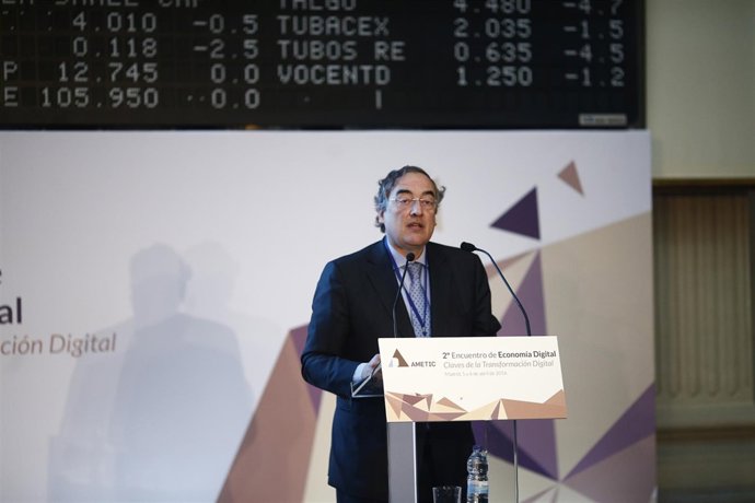 Juan Rosell, presidente de la CEOE en un acto en la Bolsa de Madrid