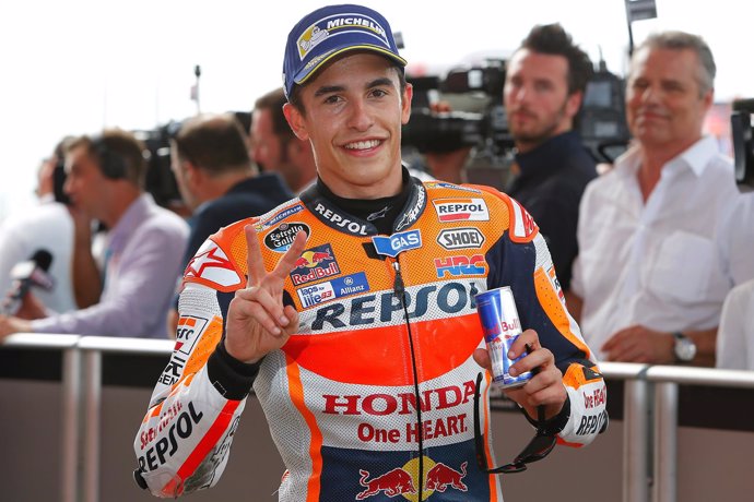 Marc Márquez celebrando la pole en el Gran premio de Argentina