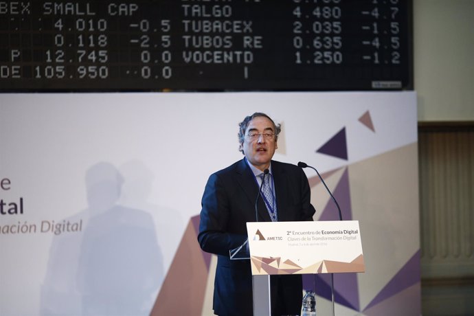 Juan Rosell, presidente de la CEOE en un acto en la Bolsa de Madrid