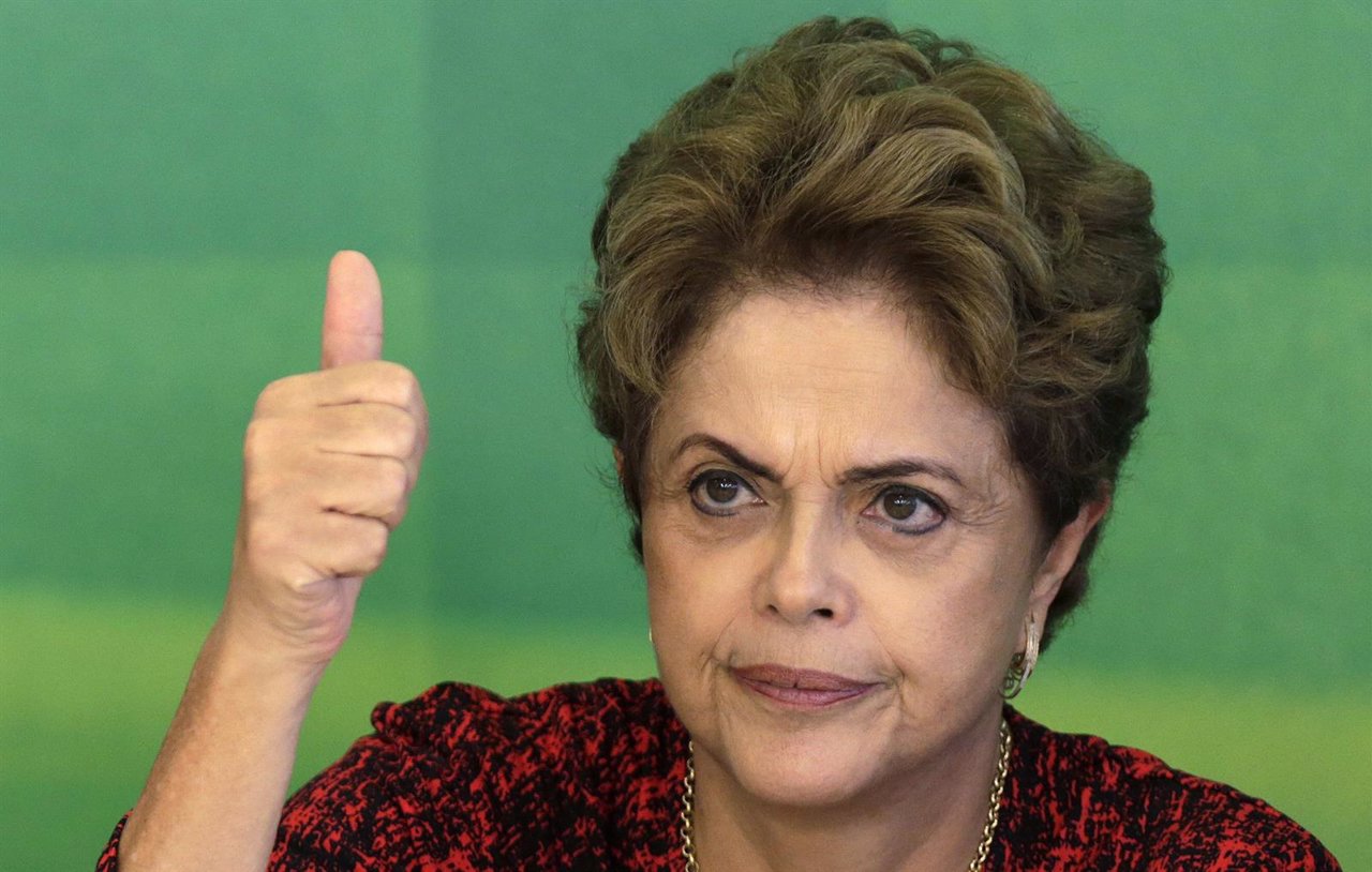 Brazil's President Rousseff gestures during a meeting with social movements at P