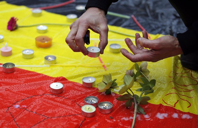 Homenaje a las víctimas de los atentados en Bruselas