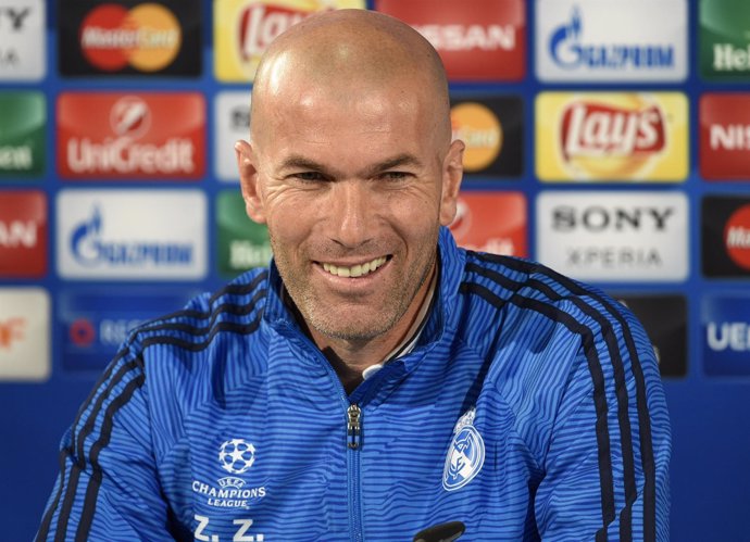 Zinedine Zidane, entrenador del Real Madrid en rueda de prensa de Champions