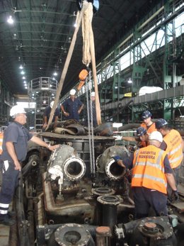 Navantia-Cartagena comienza las obras de Gran Carena del submarino S-74 