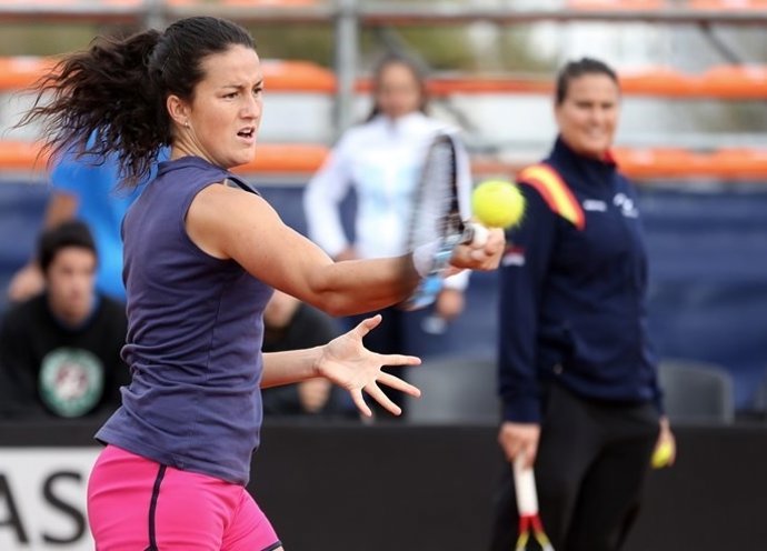 Lara Arruabarrena, durante un partido.