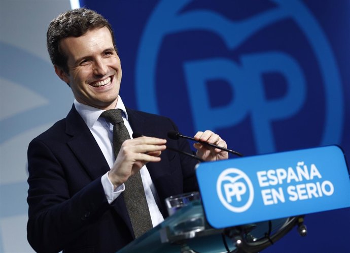 Pablo Casado en rueda de prensa