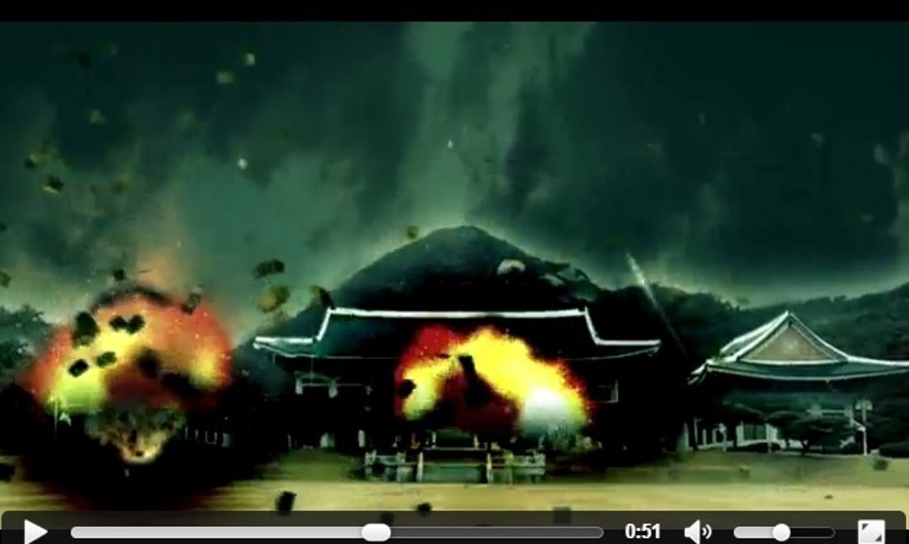 Captura del vídeo propogandístico de Corea del Norte