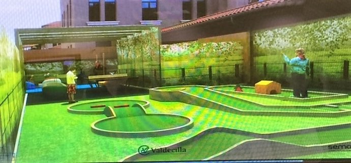 Infografía de parte del futuro parque infantil de Valdecilla