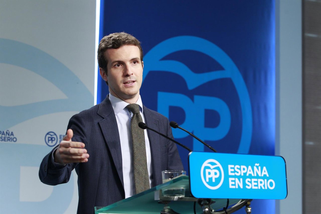 Pablo Casado en rueda de prensa