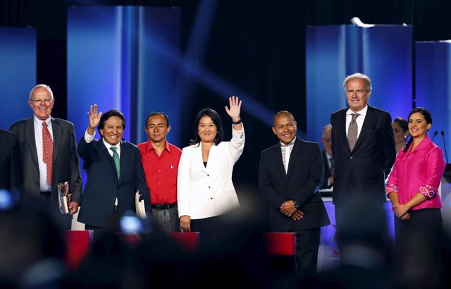 Peru's presidential candidates Pedro Pablo Kuczynski, Alejandro Toledo, Gregorio