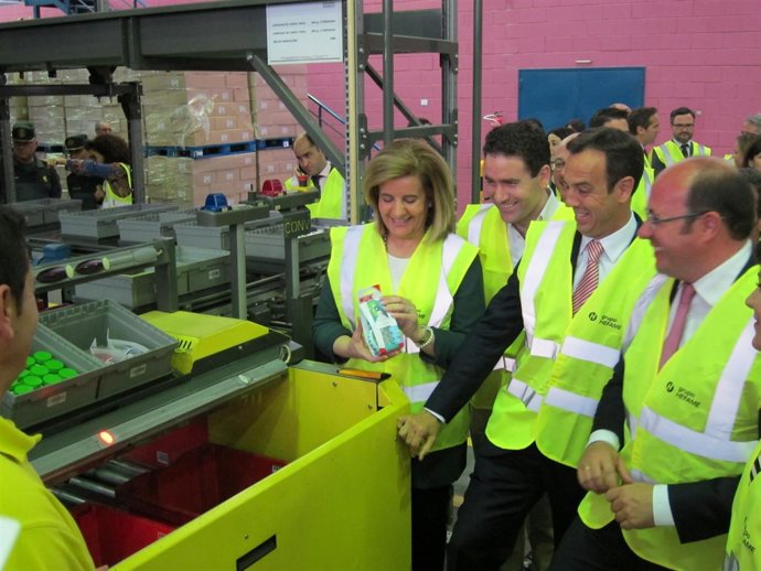Fátima Báñez, durante su visita a Hefame
