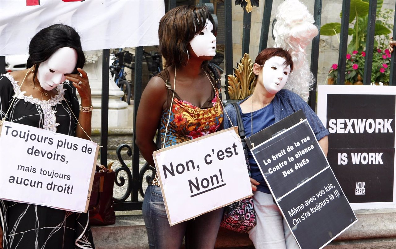 Prostituas francesas protestando