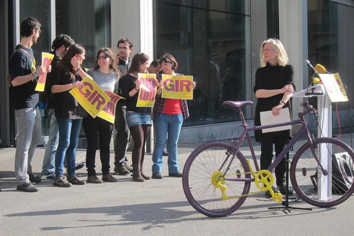La líder de la CUP en el Ayuntamiento, Maria José Lecha, en un acto en Barcelona
