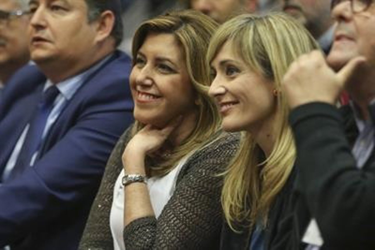 Carmen Castilla, Susana Díaz y Antonio Sanz, en el congreso de UGT-A