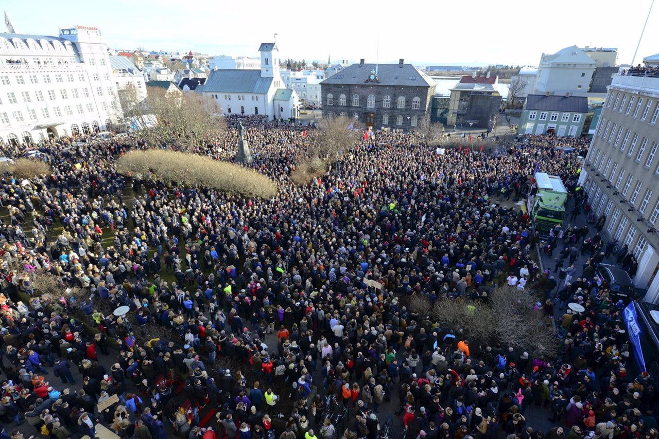 Manifestación en Islandia