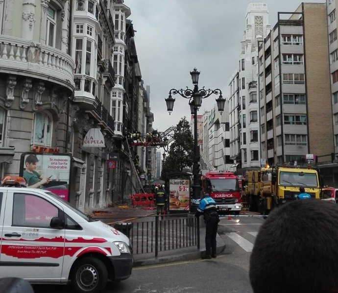 Incendio en la calle Uría