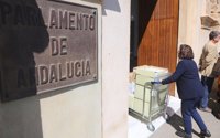 Llegan al Parlamento las primeras 600 cajas con expedientes para la comisión de formación