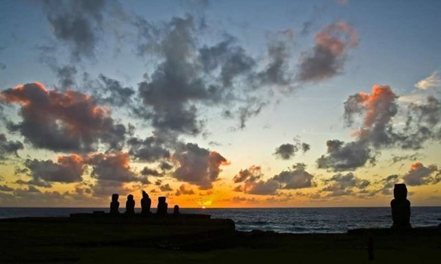 Estatuas moai en la Isla de Pascua