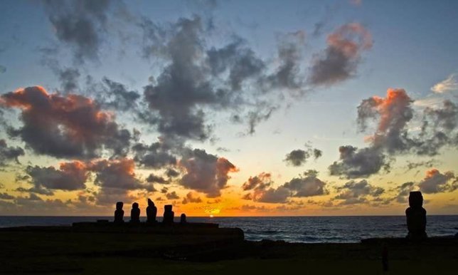 Estatuas moai en la Isla de Pascua