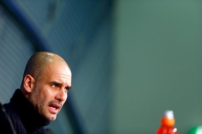 El entrenador del Bayern de Múnich, Pep Guardiola, en rueda de prensa